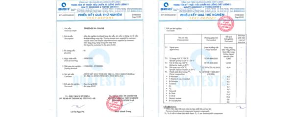 COA tinh dầu sả chanh Trian Green Herabl
